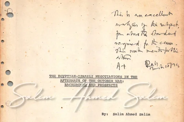 The Egyptian - Israeli Negotiations In The Aftermath of the October War: Background and Prospects