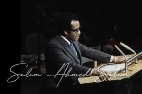 Dr. Salim Ahmed Salim Challenges Apartheid South Africa at the United Nations (1972)